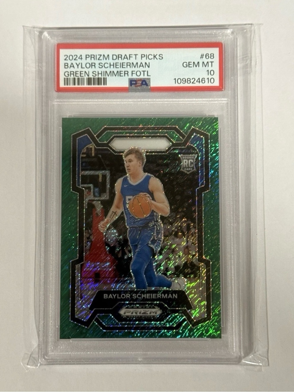 Panini Prizm 2024 Baylor Scheierman Green Shimmer Rookie Card (PSA 10) 1/3